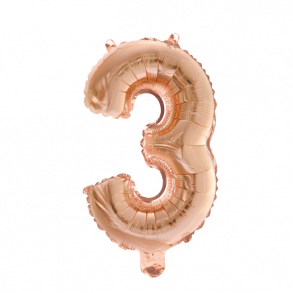 Kobber folieballon som tallet 3