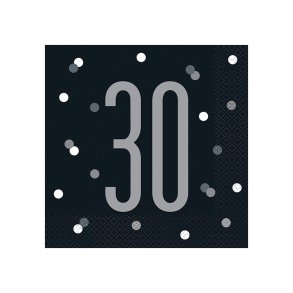 Sorte servietter med tallet 30
