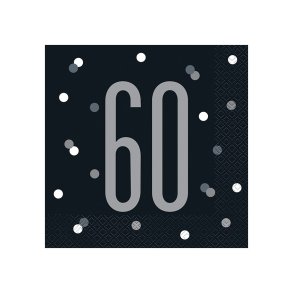 Sorte servietter med tallet 60