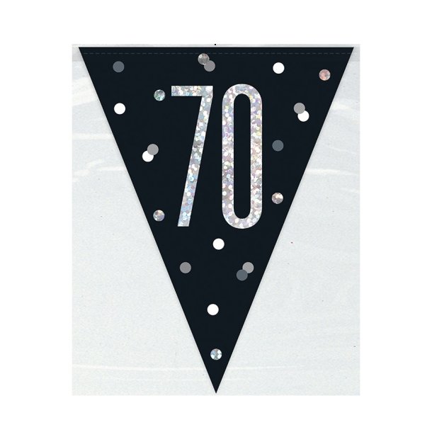 Sort flagbanner 70 r 