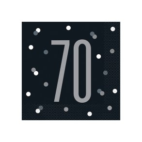 Sorte servietter med tallet 70