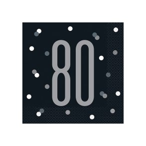 Sorte servietter med tallet 80