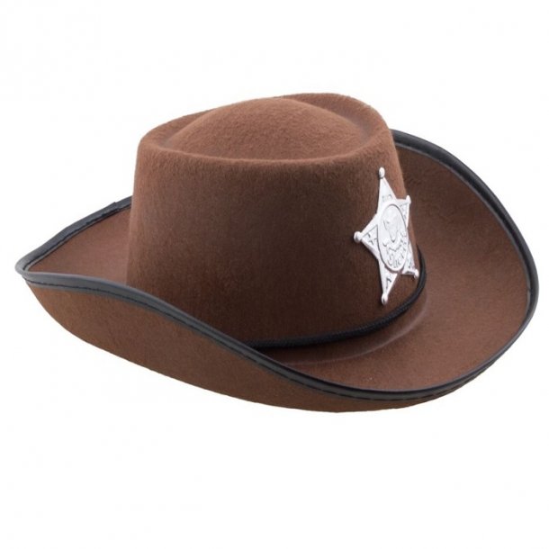 Brun cowboy hat til brn