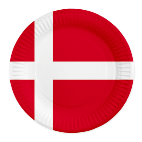 Danmark flag paptallerken