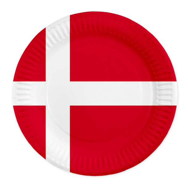 Danmark flag paptallerken