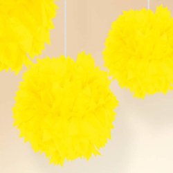 Gul Pom Pom dekoration
