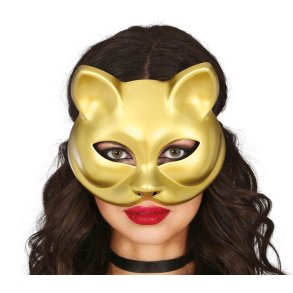 Guld katte maske