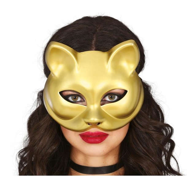 Guld katte maske