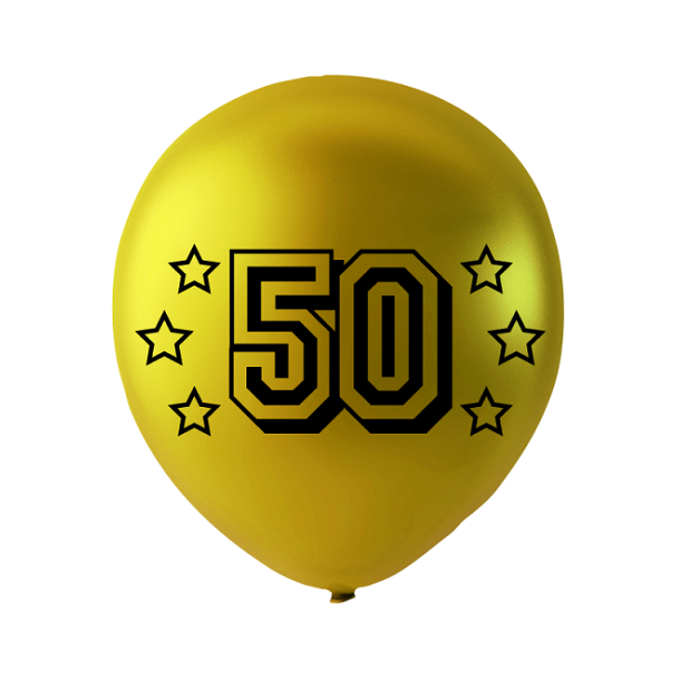 Guld ballon med tallet 50