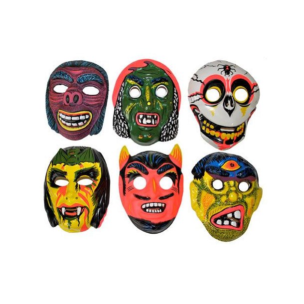 Rute Reparation mulig Flock Halloween pvc maske - Halloween masker til børn.