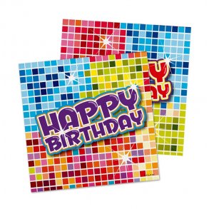 Disko birthday servietter