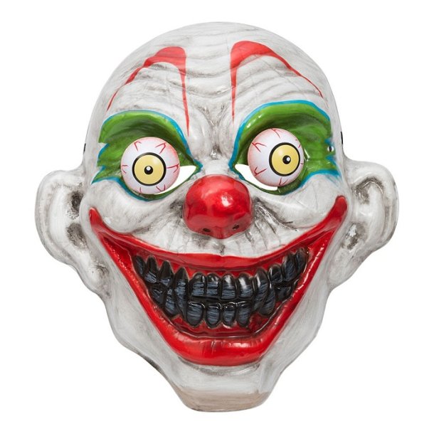 Humoristisk bestå Sammenbrud Horror klovne maske i pvc. - Masker til Halloween festen.