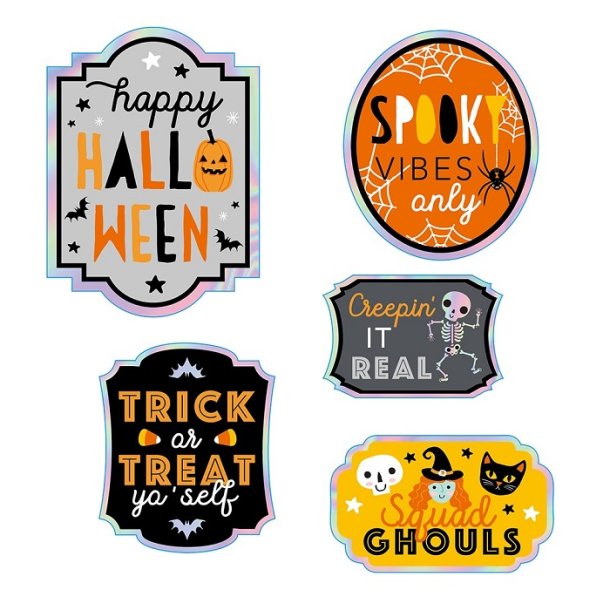 Halloween bottle labels