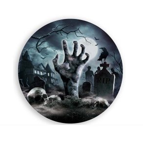 Horror kirkegrd paptallerken