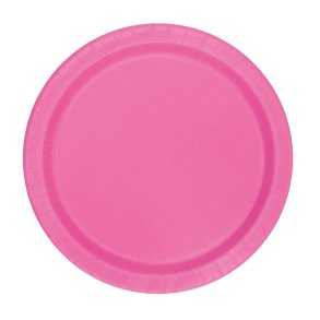 Hot pink runde paptallerkner