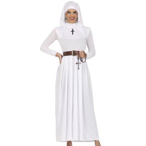 Hvid nonne kostume