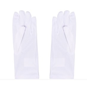 Korte hvide handsker