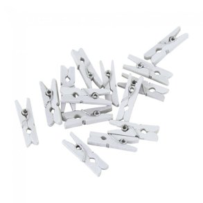 Mini tjklemmer i hvid