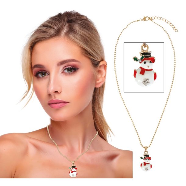 Jule halsk�de med snemand