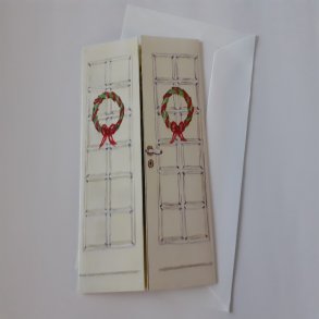 JULEKORT MED FRANSK D�R OG HVID KUVERT