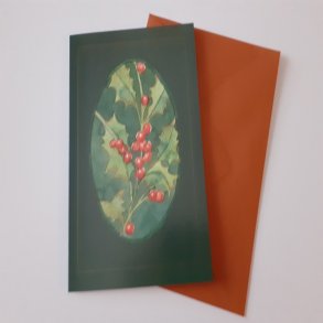 JULEKORT MED LAURB�R - GR�N MED BRUN KUVERT