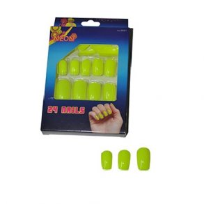 Falske neon negle i gul