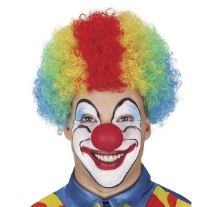 Multifarvet krllet paryk