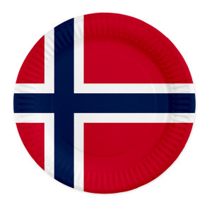 Norge flag paptallerken