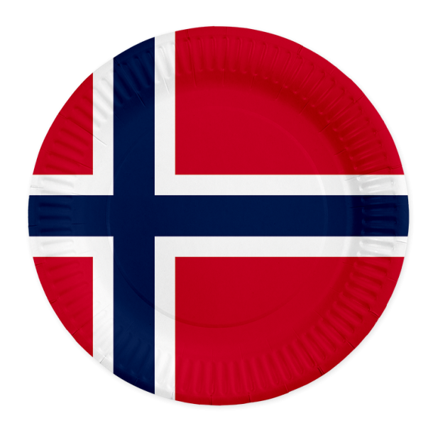 Norge flag paptallerken