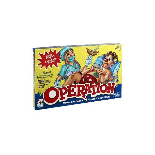 Mania omdrejningspunkt initial Brætspillet Operation - Sjov familie brætspil fra Hasbro.