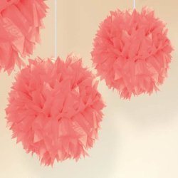 Laksefarvet Pom Pom dekoration