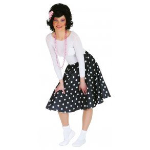 Sort rockn roll nederdel