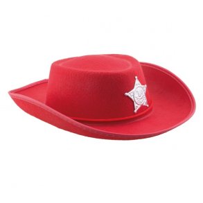 Rd cowboy hat til brn