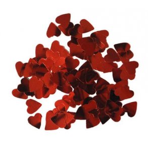 Rd hjerte konfetti