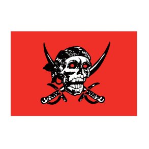 Pirate skull Red flag