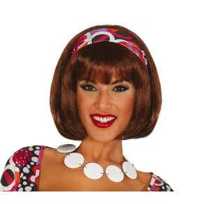 Skulderlang brun paryk