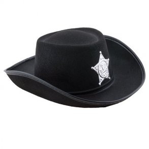Sort cowboy hat til brn