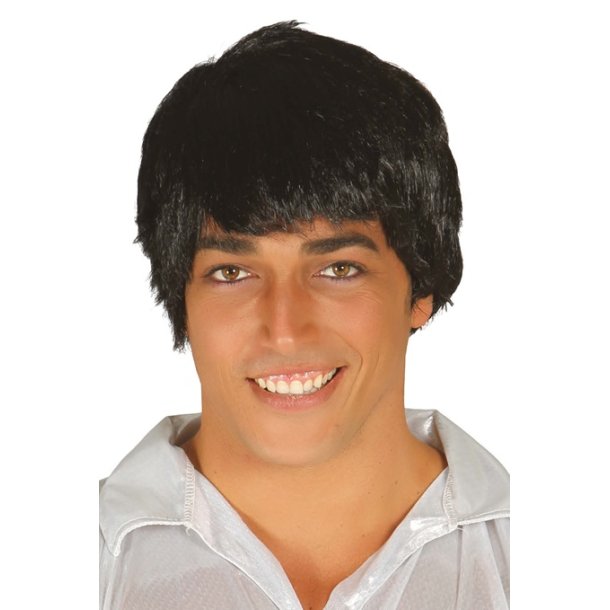 Sort mande paryk