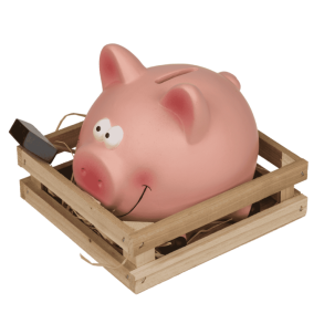 Sparegris med hammer