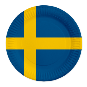 Sverige flag paptallerken