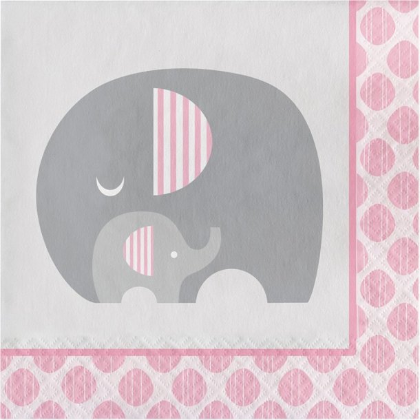 Pink elefant servietter