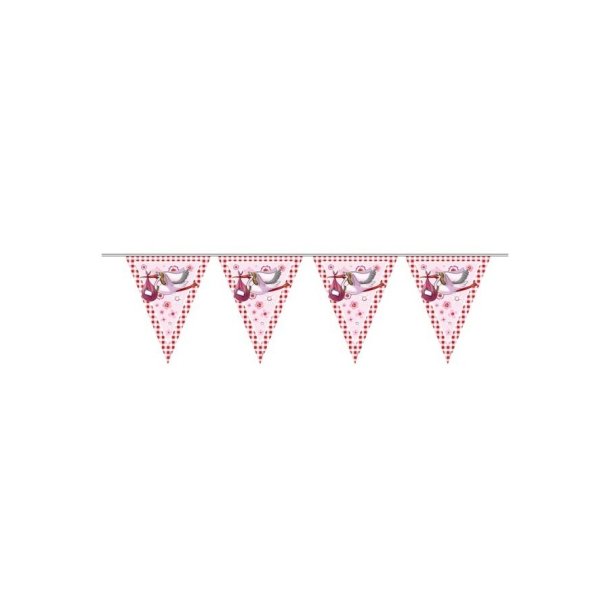 Pink storke flag guirlande