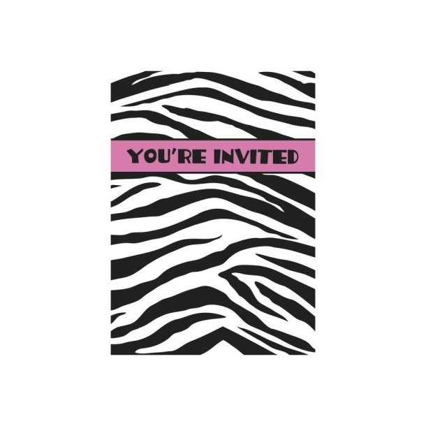 Pink zebra invitationer