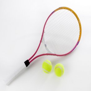 Tennis ketcher med bolde